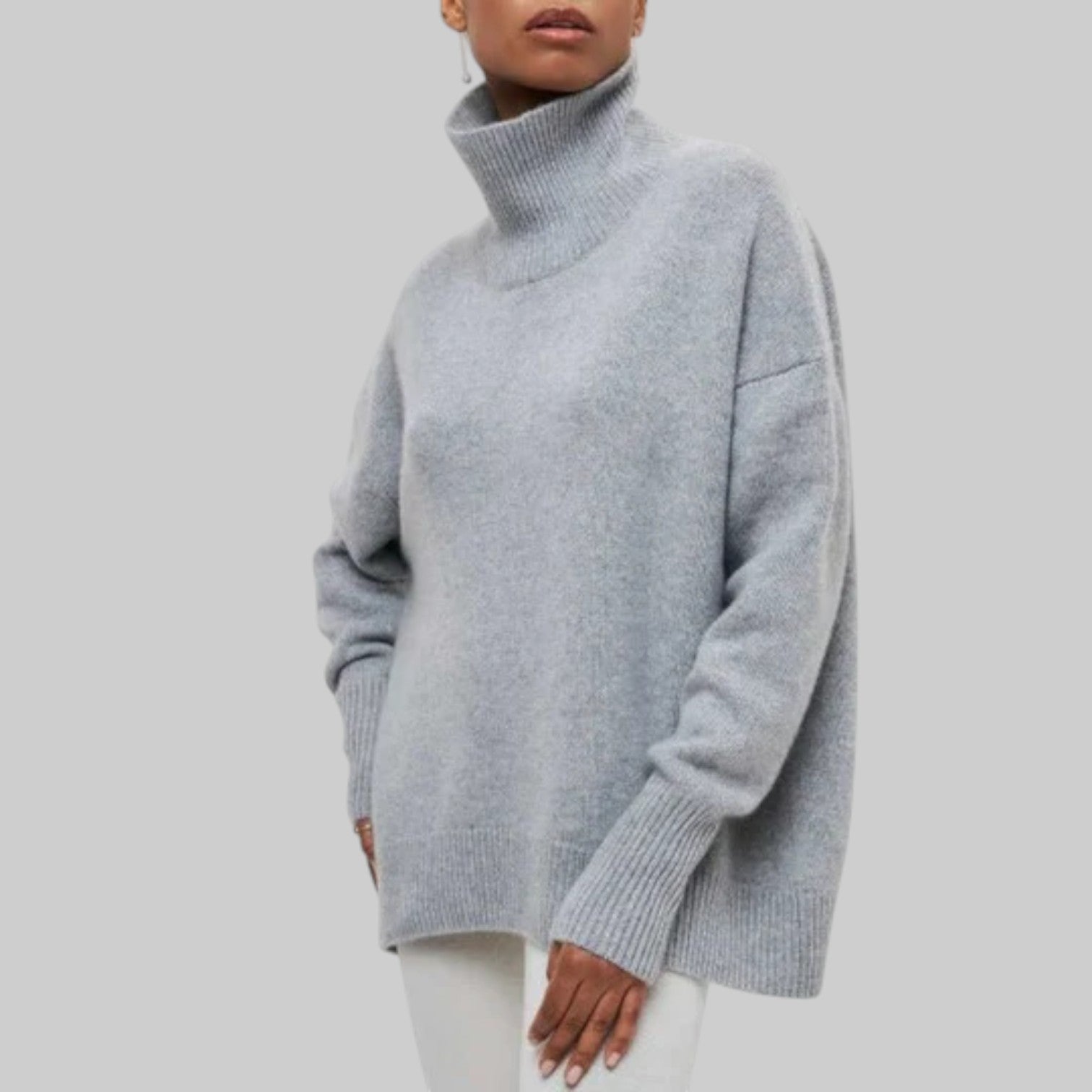 Amélie - Oversize puuvillainen huppari pyöreällä pääntiellä