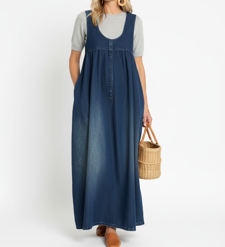 Ronja - Vintage Maksimekko Farkkukankaasta